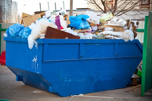 Clean and organized construction site after waste clearance